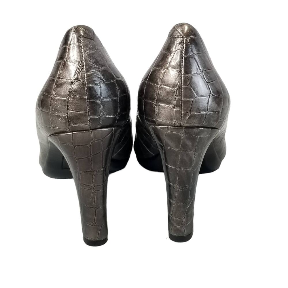 Anne Klein Heels 9.5 pumps Clemence Iflex Metallic Croc - Picture 3 of 7
